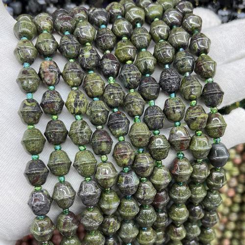 Einzelne Edelstein Perlen, Dragon+Blut+Stein, Modeschmuck & DIY, gemischte Farben, 10x11mm, Länge:ca. 38 cm, verkauft von Strang