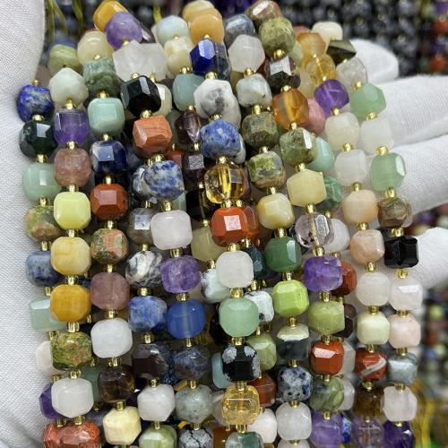 Perles de pierre gemme mixte, Multi-pierres précieuses, cadre, bijoux de mode & DIY & normes différentes pour le choix & facettes, couleurs mélangées Environ 38 cm, Vendu par brin