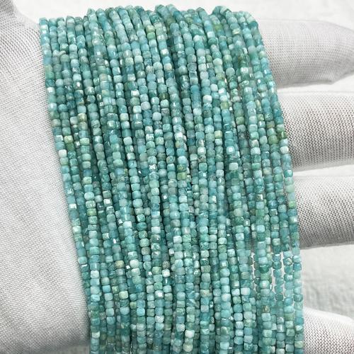 Amazonit Perlen, Quadrat, Modeschmuck & DIY & facettierte, himmelblau, 2.5mm, Länge:ca. 38 cm, verkauft von Strang