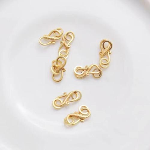 Zinc Alloy S Clasp, Brass, gold color plated, DIY 
