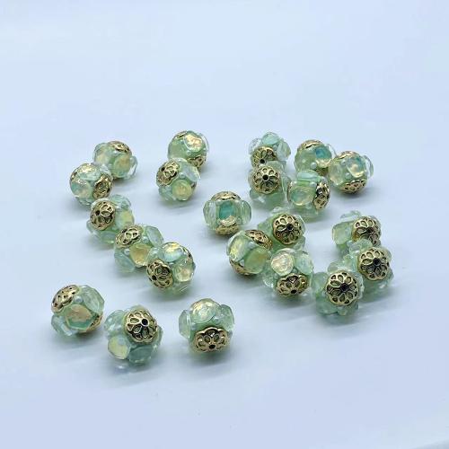 Zinc Alloy Jewelry Beads, with Resin, plated, DIY 16mm 