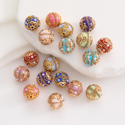 Zinc Alloy Jewelry Beads, with Clay, gold color plated, DIY 16mm 