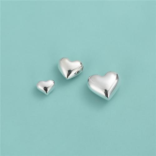 Sterling Silver Spacer Beads, 925 Sterling Silver, Heart, DIY silver color 