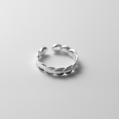 925 Sterling Silver Cuff Finger Ring, Korean style & for woman, silver color, US Ring 