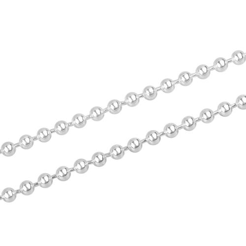 Стерлингового серебра ювелирные изделия цепь, Серебро 925 пробы, DIY & Мужская & мяч цепь, серебряный, продается м