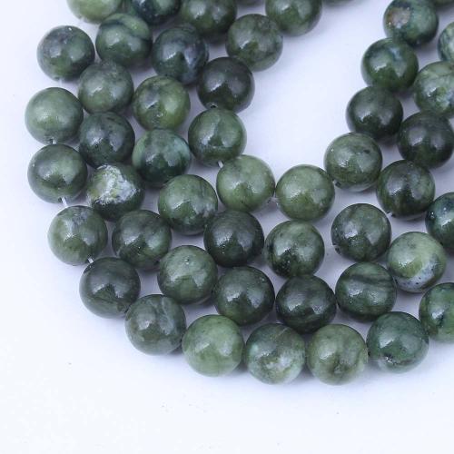 Abalorios de Jadeíta, Verde+Jade, Esférico, pulido, Bricolaje & diverso tamaño para la opción, verde, Vendido por Sarta