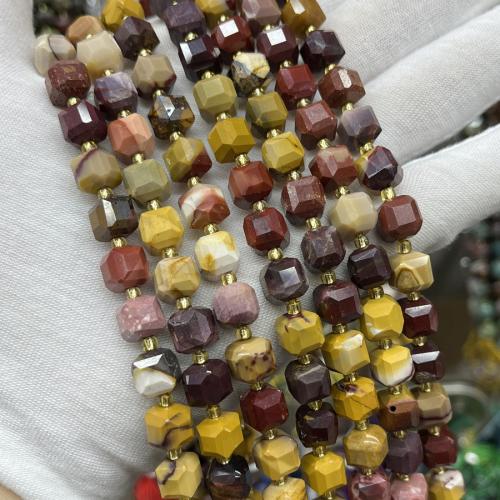 Yolk Stone Bead, Square, fashion jewelry & DIY & faceted, mixed colors Approx 38 cm 