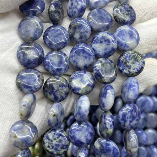 Sodalite Beads, Flat Round, fashion jewelry & DIY, mixed colors, 15mm Approx 38 cm 