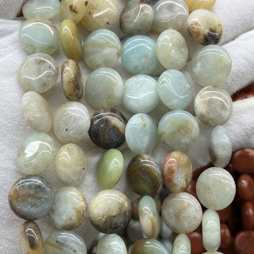 Perles amazonite, Plat rond, bijoux de mode & DIY, couleurs mélangées, 15mm Environ 38 cm, Vendu par brin