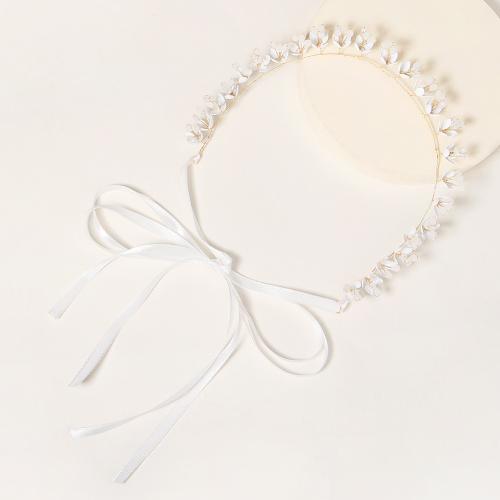 Headband, Brass, with Crystal, fashion jewelry & for woman, white 