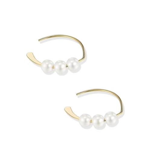 Sterling Silver Drop Earring, 925 Sterling Silver, with Plastic Pearl, for woman 