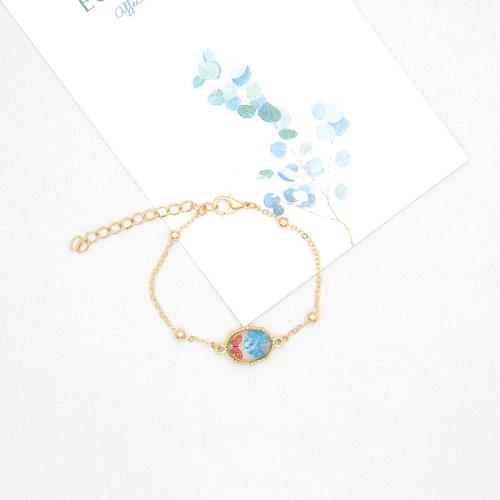 Fashion Zinc Alloy Bracelets, with Dried Flower & Glass, for woman cm 