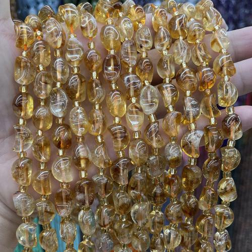 Natural Citrine Beads, Moon, fashion jewelry & DIY, yellow, Length about 8-10mm Approx 38 cm 
