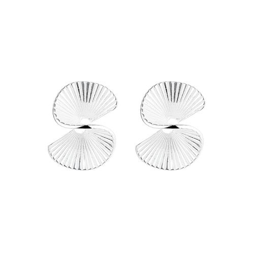 925 Sterling Silver Stud Earring, Geometrical Pattern, Korean style & for woman, 13mm [