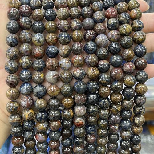 Single Gemstone Beads, Pietersite, Round, fashion jewelry & DIY mixed colors Approx 38 cm 