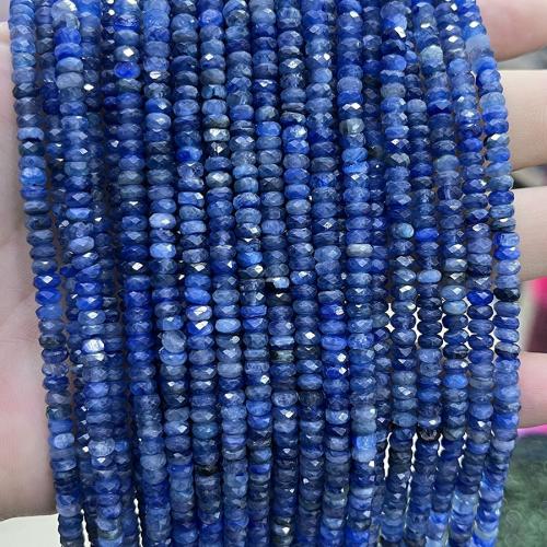 Natural Kyanite Beads, Abacus, fashion jewelry & DIY & faceted, blue Approx 38 cm 