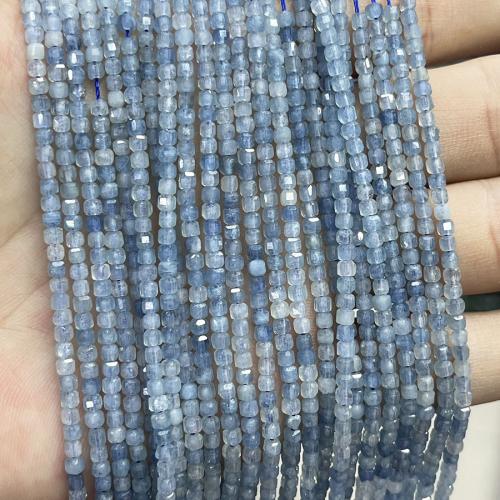 Aquamarine Beads, Square, fashion jewelry & DIY & faceted, sea blue, 2.5mm Approx 38 cm 