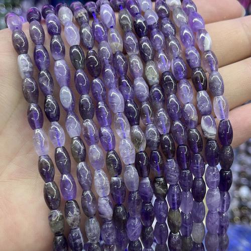 Natural Amethyst Beads, barrel, fashion jewelry & DIY, purple, Length about 5-7mm Approx 38 cm 