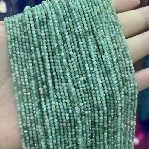 Single Gemstone Beads, Emerald, Round, fashion jewelry & DIY & faceted, green, 2mm Approx 38 cm 