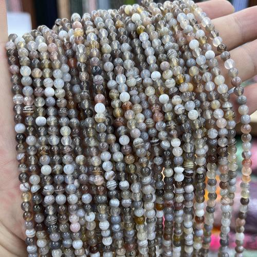 Natürliche Botswana Achat Perlen, rund, Modeschmuck & DIY, gemischte Farben, 4mm, Länge:ca. 38 cm, verkauft von Strang