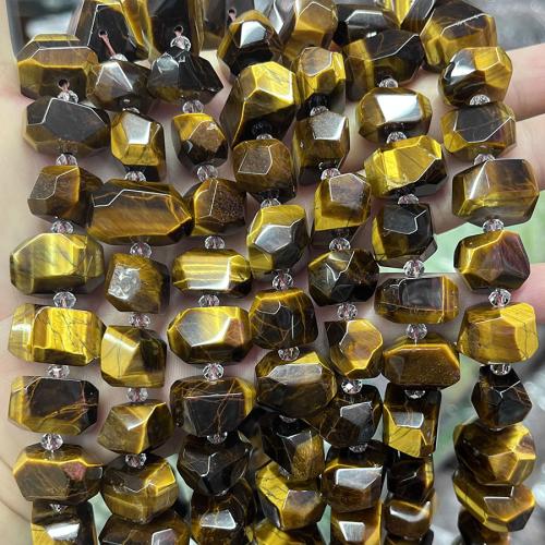 Tiger Eye Beads, Nuggets, fashion jewelry & DIY, mixed colors, Length about 13-18mm Approx 38 cm 