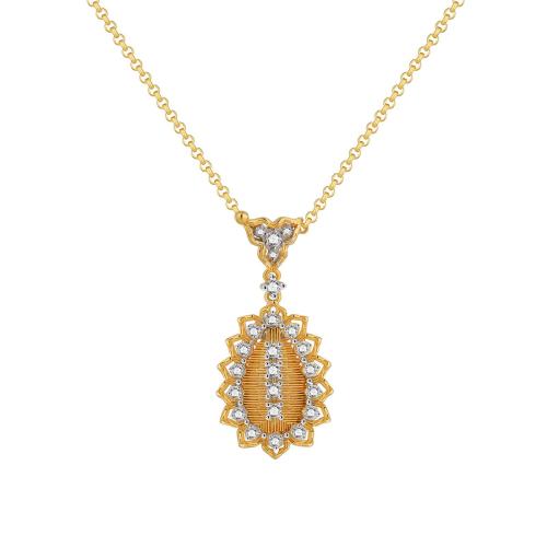 Cubic Zircon Micro Pave Brass Necklace, plated, micro pave cubic zirconia & for woman, golden Approx 45-50 cm 