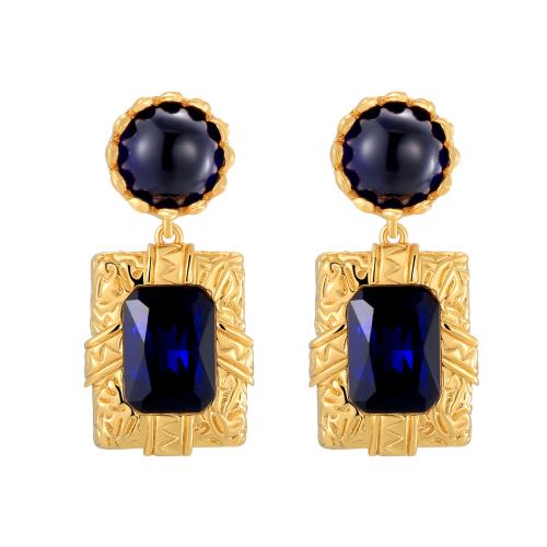 Cubic Zircon Brass Earring, plated, micro pave cubic zirconia & for woman [