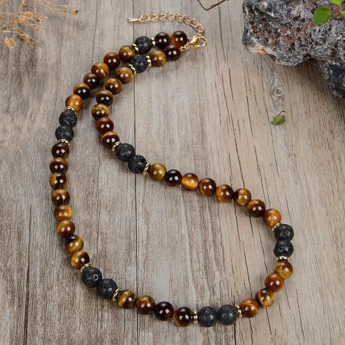 Gemstone Necklaces, Natural Stone, with 304 Stainless Steel, with 5cm extender chain, fashion jewelry & Unisex Approx 45 cm 