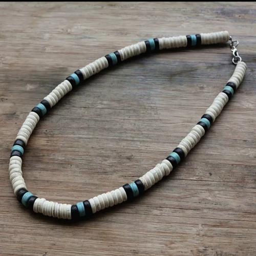 Gemstone Necklaces, Natural Stone, with Coco & 304 Stainless Steel, fashion jewelry & Unisex Approx 46 cm 
