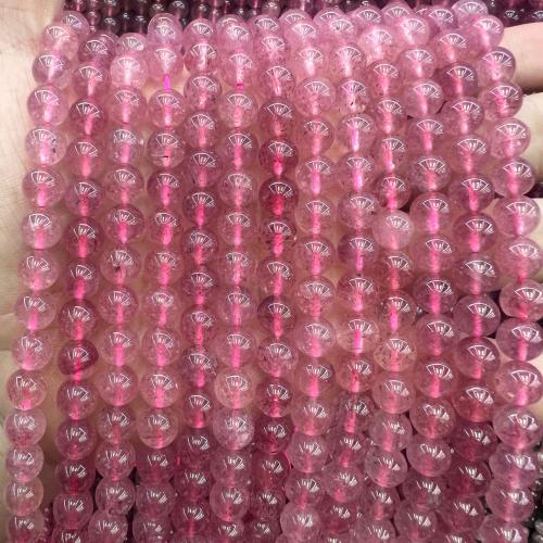 Mix Color Quartz Beads, Strawberry Quartz, Round, fashion jewelry & DIY pink Approx 38 cm 