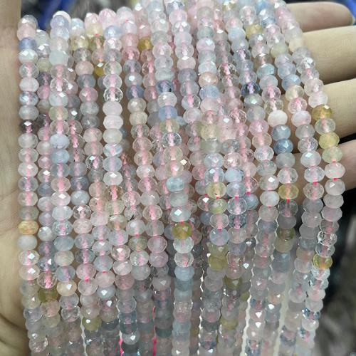 Perles de morganite, abaque, bijoux de mode & DIY & facettes, couleurs mélangées Environ 38 cm, Vendu par brin