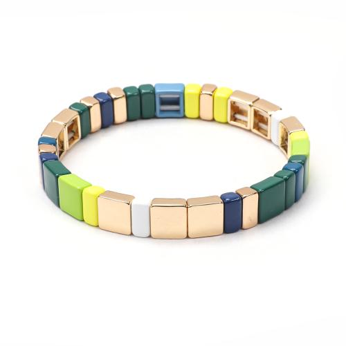 Fashion Zinc Alloy Bracelets, stoving varnish, fashion jewelry & elastic & Unisex Approx 18 cm [