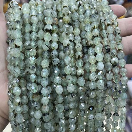 Prehnite Beads, Natural Prehnite, Oval, fashion jewelry & DIY & faceted, mixed colors, Length about 6.5-7.6mm Approx 38 cm 