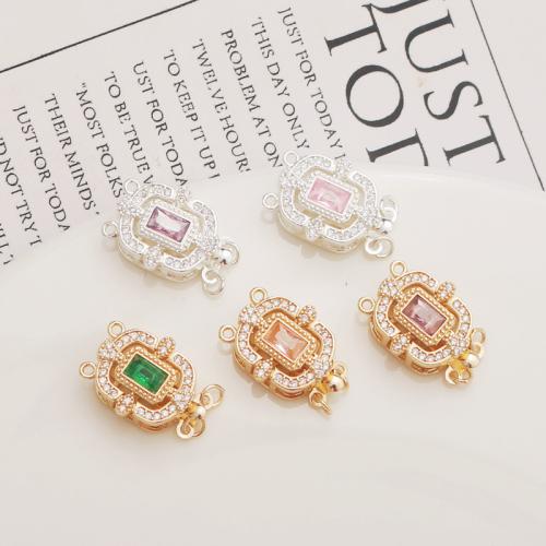 Zinc Alloy Box Clasp, plated, DIY & micro pave cubic zirconia 