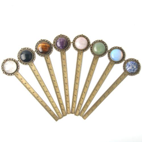 Zinc Alloy Bookmark, Gemstone, with Zinc Alloy, antique bronze color plated, fashion jewelry [