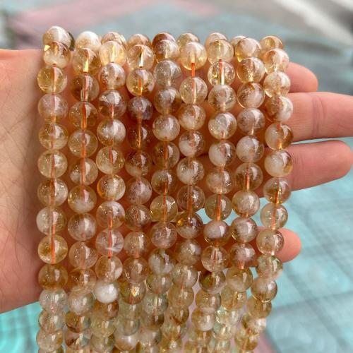 Natural Citrine Beads, Round, fashion jewelry & DIY, yellow, 8mm Approx 38 cm 