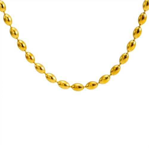 Edelstahl Schmuck Halskette, 304 Edelstahl, 18K vergoldet, Modeschmuck & für Frau, goldfarben, 4mm, Länge:ca. 40 cm, verkauft von PC[