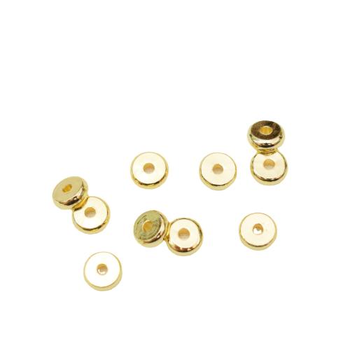 Brass Spacer Beads, Flat Round, plated, DIY 