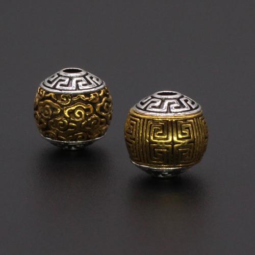 Zinc Alloy Jewelry Beads, Round, gold color plated, DIY 