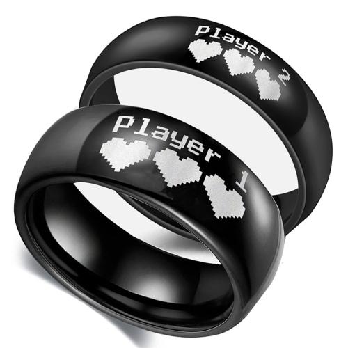 Titanium Steel Finger Ring, hand polished, Unisex  black 