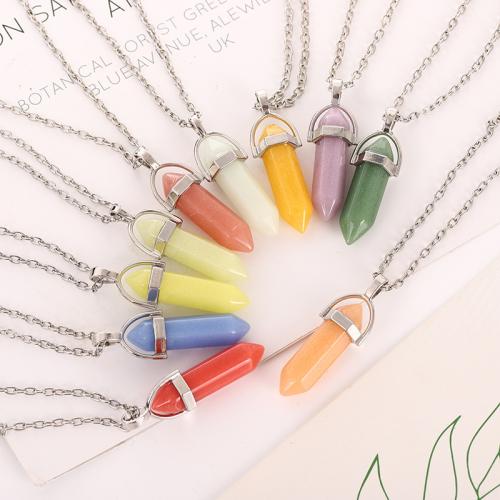 Zinc Alloy Necklace, with Night-Light Stone, for woman & luminated cm 