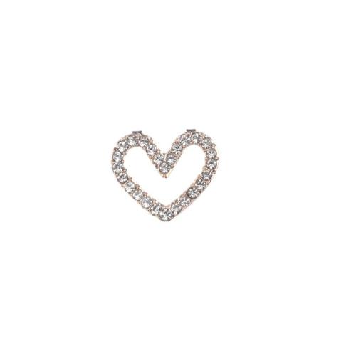 Hair Band Findings, ABS Plastic, Heart, DIY & epoxy gel & with rhinestone & hollow, golden 