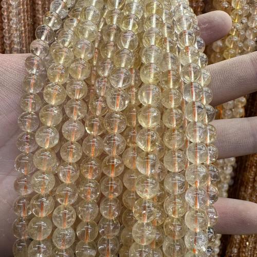 Natural Citrine Beads, Round, fashion jewelry & DIY yellow Approx 38 cm 