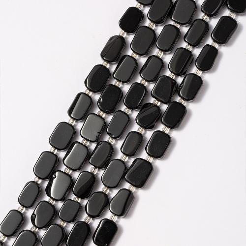 Бисер черный обсидиан, Обсидиан, Прямоугольная форма, ювелирные изделия моды & DIY, черный длина:Приблизительно 38 см, продается Strand
