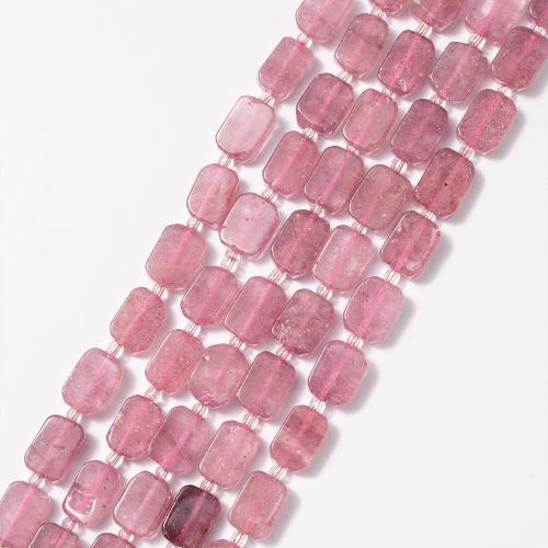 Mix Color Quartz Beads, Strawberry Quartz, Rectangle, fashion jewelry & DIY, pink Approx 38 cm 