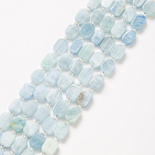 Aquamarine Beads, Rectangle, fashion jewelry & DIY, sea blue Approx 38 cm 