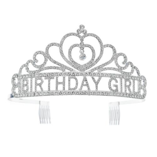 Bridal Tiaras, Zinc Alloy, fashion jewelry & for woman & with rhinestone, silver color 