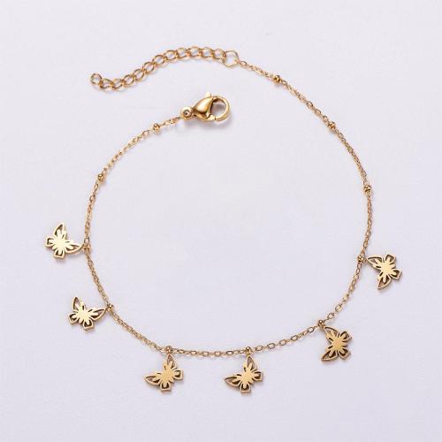 Stainless Steel Charm Bracelet, 316L Stainless Steel, with 3cm extender chain, 18K gold plated, fashion jewelry & for woman, golden Approx 18 cm 