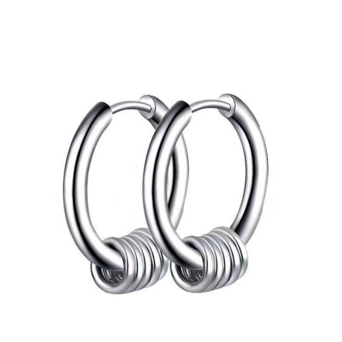 Stainless Steel Hoop Earring, 304 Stainless Steel, Unisex original color 