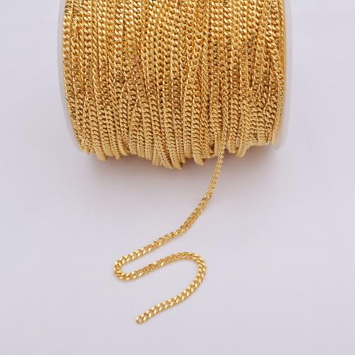 Латунная подгубная цепочка, Латунь, плакирован золотом, DIY & разный размер для выбора, продается м